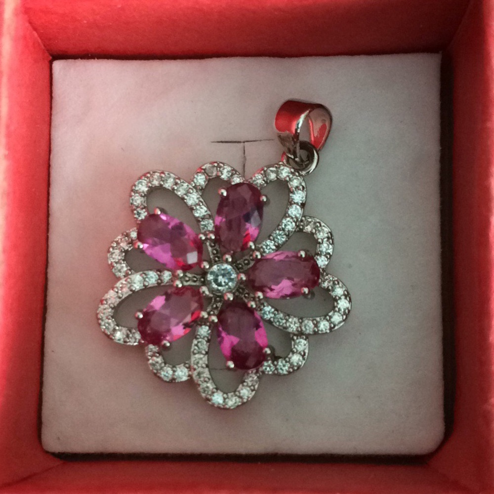 🆕Pink Raspberry White CZ Pendant⭐️ - Picture 2 of 5